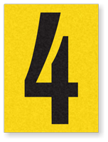 Engineer Grade Vinyl Numbers 1.5" Character Black on yellow 4
