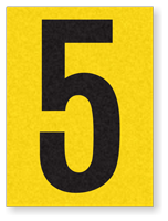 Engineer Grade Vinyl Numbers 1.5" Character Black on yellow 5