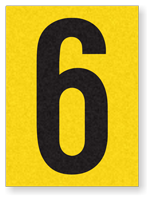 Engineer Grade Vinyl Numbers 1.5" Character Black on yellow 6