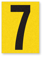 Engineer Grade Vinyl Numbers 1.5" Character Black on yellow 7