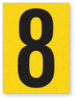 Engineer Grade Vinyl Numbers 1.5" Character Black on yellow 8