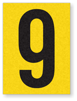 Engineer Grade Vinyl Numbers 1.5" Character Black on yellow 9