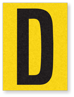 Engineer Grade Vinyl Numbers 1.5" Character Black on yellow D