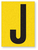 Engineer Grade Vinyl Numbers 1.5" Character Black on yellow J