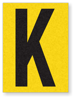 Engineer Grade Vinyl Numbers 1.5" Character Black on yellow K