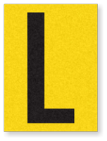 Engineer Grade Vinyl Numbers 1.5" Character Black on yellow L