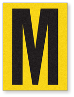 Engineer Grade Vinyl Numbers 1.5" Character Black on yellow M