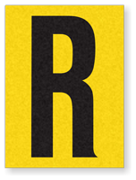 Engineer Grade Vinyl Numbers 1.5" Character Black on yellow R