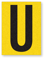 Engineer Grade Vinyl Numbers 1.5" Character Black on yellow U