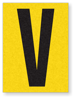Engineer Grade Vinyl Numbers 1.5" Character Black on yellow V