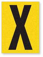 Engineer Grade Vinyl Numbers 1.5" Character Black on yellow X