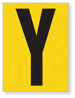 Engineer Grade Vinyl Numbers 1.5" Character Black on yellow Y