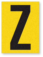 Engineer Grade Vinyl Numbers 1.5" Character Black on yellow Z