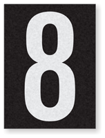 Engineer Grade Vinyl Numbers 1.5" Character White on black 8