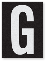 Engineer Grade Vinyl Numbers 1.5" Character White on black G