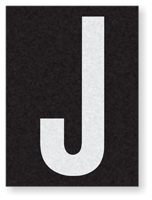 Engineer Grade Vinyl Numbers 1.5" Character White on black J