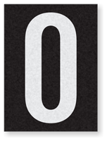 Engineer Grade Vinyl Numbers 1.5" Character White on black O