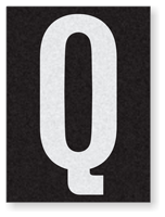 Engineer Grade Vinyl Numbers 1.5" Character White on black Q