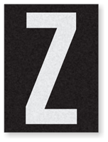 Engineer Grade Vinyl Numbers 1.5" Character White on black Z