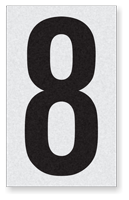 Engineer Grade Vinyl Numbers 2.5" Character Black on white 8
