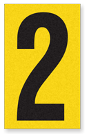 Engineer Grade Vinyl Numbers 2.5" Character Black on yellow 2