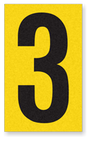 Engineer Grade Vinyl Numbers 2.5" Character Black on yellow 3
