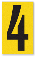 Engineer Grade Vinyl Numbers 2.5" Character Black on yellow 4