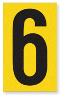 Engineer Grade Vinyl Numbers 2.5" Character Black on yellow 6