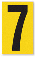 Engineer Grade Vinyl Numbers 2.5" Character Black on yellow 7