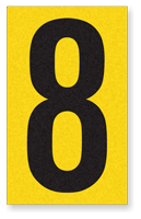 Engineer Grade Vinyl Numbers 2.5" Character Black on yellow 8