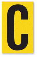 Engineer Grade Vinyl Numbers 2.5" Character Black on yellow C