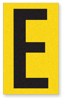 Engineer Grade Vinyl Numbers 2.5" Character Black on yellow E