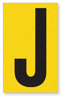 Engineer Grade Vinyl Numbers 2.5" Character Black on yellow J