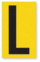 Engineer Grade Vinyl Numbers 2.5" Character Black on yellow L