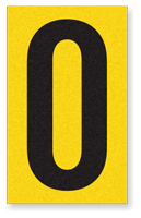 Engineer Grade Vinyl Numbers 2.5" Character Black on yellow O