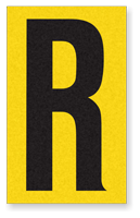Engineer Grade Vinyl Numbers 2.5" Character Black on yellow R