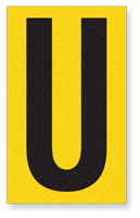 Engineer Grade Vinyl Numbers 2.5" Character Black on yellow U