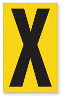 Engineer Grade Vinyl Numbers 2.5" Character Black on yellow X