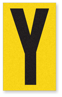 Engineer Grade Vinyl Numbers 2.5" Character Black on yellow Y