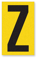 Engineer Grade Vinyl Numbers 2.5" Character Black on yellow Z