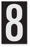 Engineer Grade Vinyl Numbers 2.5" Character White on black 8