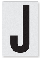 Engineer Grade Vinyl Numbers 3.75" Character Black on white J