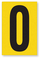 Engineer Grade Vinyl Numbers 3.75" Character Black on yellow 0