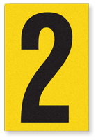 Engineer Grade Vinyl Numbers 3.75" Character Black on yellow 2