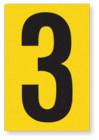 Engineer Grade Vinyl Numbers 3.75" Character Black on yellow 3