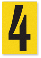 Engineer Grade Vinyl Numbers 3.75" Character Black on yellow 4