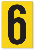 Engineer Grade Vinyl Numbers 3.75" Character Black on yellow 6