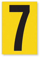 Engineer Grade Vinyl Numbers 3.75" Character Black on yellow 7