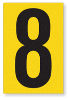Engineer Grade Vinyl Numbers 3.75" Character Black on yellow 8