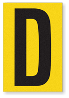 Engineer Grade Vinyl Numbers 3.75" Character Black on yellow D